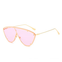 One Piece Sunglasses Women Brand Designer High Quality Retro Rivet Rimless Sun glasses For Women